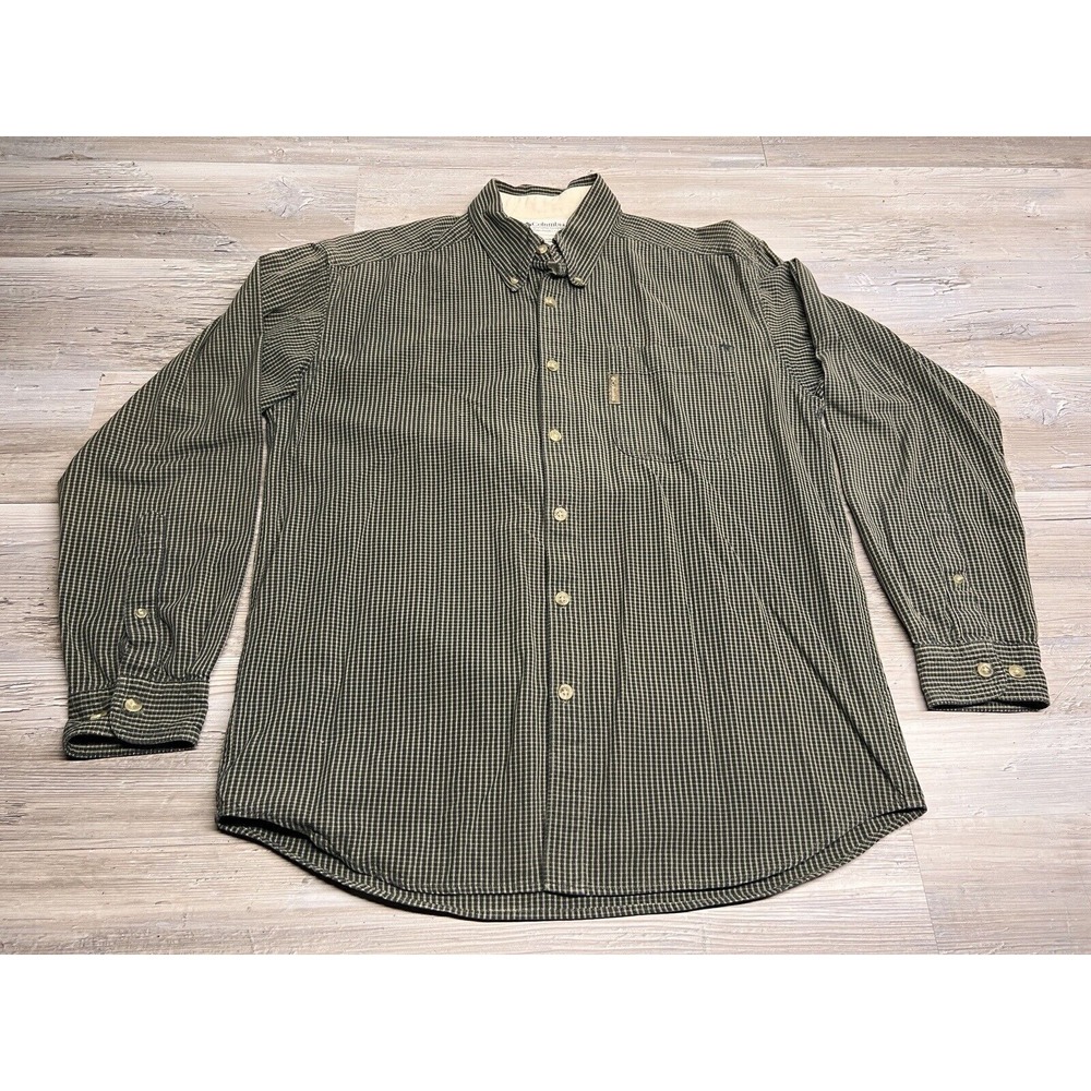 Columbia Mens Button Down Shirt Check Plaid Size M Long Sleeve Outdoors Hiking